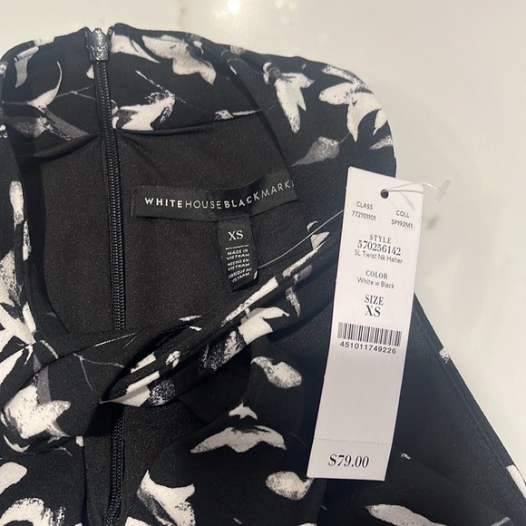 White House Black Market Floral Twist Halter Top - Picture 2 of 9